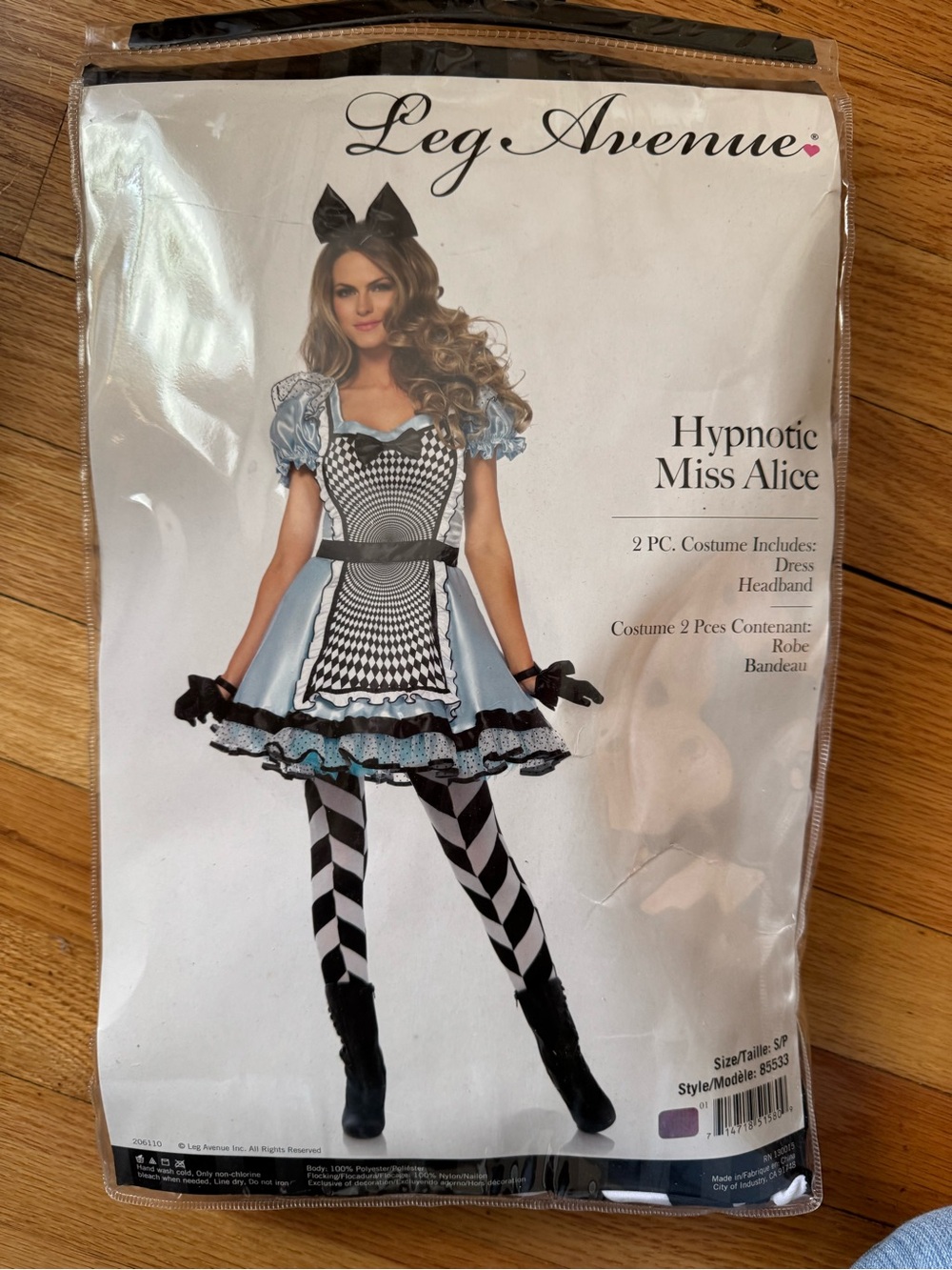 Leg Avenue Hypnotic Miss Alice Costume - Light Blue & Black